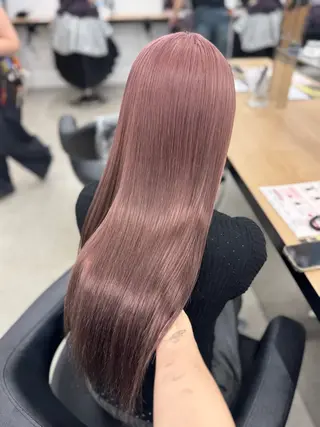 ロング カラー ヘアアレンジ 🤍淡色ピンク&ラベ ンダーYUKI🤍のヘアスタイル