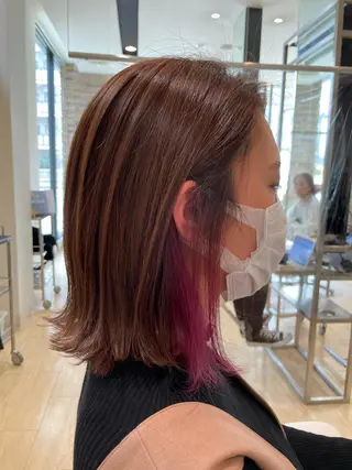 ミディアム カラー 骨格肌色 似合わせ/YUKAのヘアスタイル