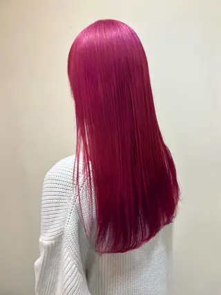 セミロング カラー 縮毛矯正/ レイヤー/ミディアムのヘアスタイル