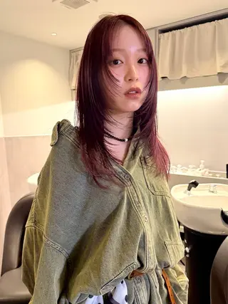 セミロング カラー RAIMA ケアカラー/レイヤーのヘアスタイル
