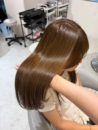 セミロング カラー ヘアセット/レイヤー 赤み消し/はるかのヘアスタイル