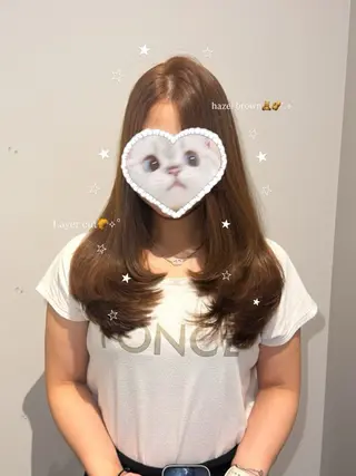 セミロング KANO🐈⬛🎀 ニュアンス/レイヤーのヘアスタイル