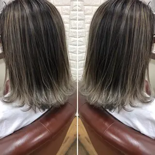 ミディアム カラー famille ファミーユのヘアスタイル