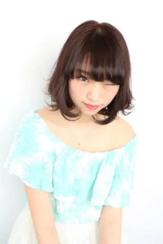 ミディアム カラー パーマ ハイトーン特化🤍 浦住のヘアスタイル