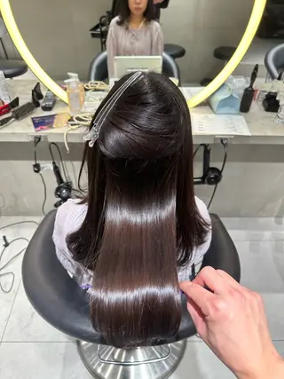ミディアム 美髪矯正 レイヤーカット/加納のヘアスタイル