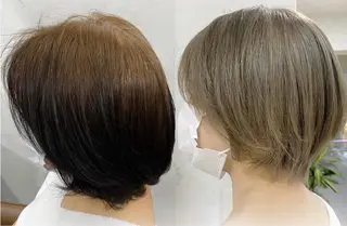 ショート カラー 白髪ぼかし/ショート /ミニボブだいじのヘアスタイル