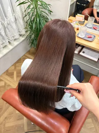 セミロング 髪質改善×韓国風/小 顔レイヤー/早瀬櫻子のヘアスタイル