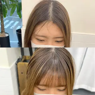 ミディアム カラー パーマ ヘアアレンジ メンズ キッズ ネイル マツエク・マツパ アイブロウ 似合せレイヤー/ 柔らか透明感カラーのヘアスタイル