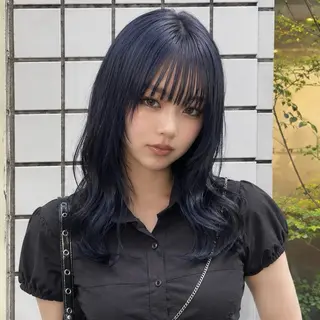 セミロング ハイトーン/レイヤー カット/TAKEのヘアスタイル