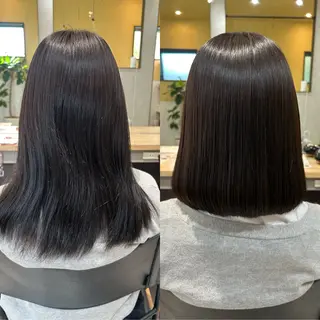 ミディアム パーマ hubhair レイヤー/透明感のヘアスタイル