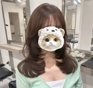 セミロング yuuka 🖤韓国ヘア🖤のヘアスタイル