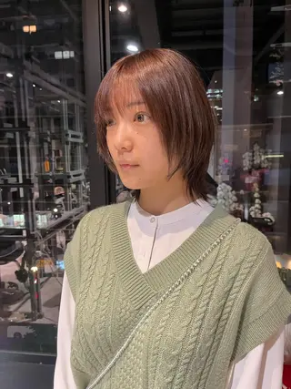 ショート カラー うる艶カラー/恵比寿 ベージュ/丸山陽平のヘアスタイル