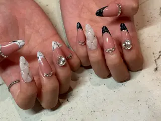 ネイル 韓国/ワンホン/長さ 出しつけ放題🎀のネイルデザイン