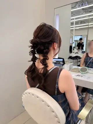 セミロング アレンジ透明感カラー 縮毛矯正　銀座　濱田のヘアスタイル