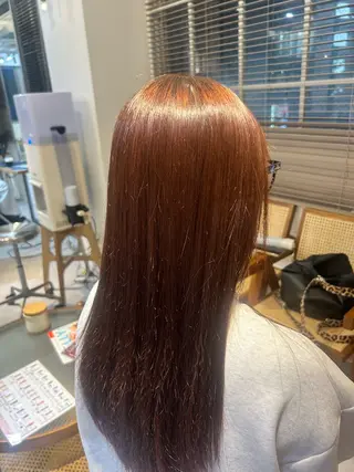 ロング 栄/海外風カラー/ ナチュラル縮毛のヘアスタイル