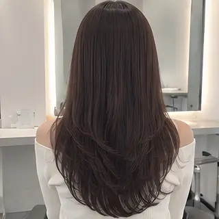 カラー 縮毛矯正/レイヤー/ 前髪カット/おばかんのヘアスタイル