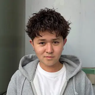 ショート パーマ メンズ ⚾️横浜メンズカット 阿部龍馬🍺🍔のヘアスタイル