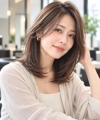 ミディアム カラー 西山竜一 /垢抜け大人髪のヘアスタイル
