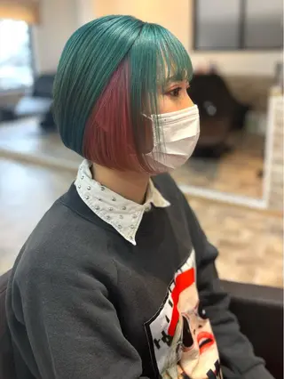 ショート カラー ヘアカラー&縮毛矯正 STAR☆RIVERのヘアスタイル