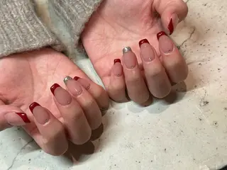 ネイル 韓国/ワンホン/長さ 出しつけ放題🎀のネイルデザイン