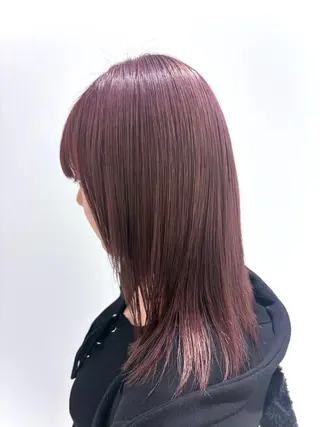 セミロング カラー ハイトーン🌈韓国風 🇰🇷りこぴん🎀のヘアスタイル