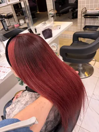 ロング カラー 楽人🥨ミルクティー /縮毛🥨のヘアスタイル