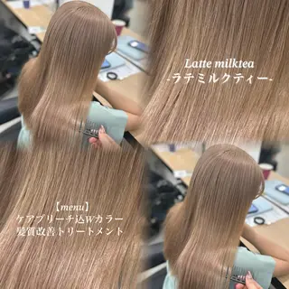 ロング カラー NAMI🤎ブラウン &ミルクティー🤍のヘアスタイル