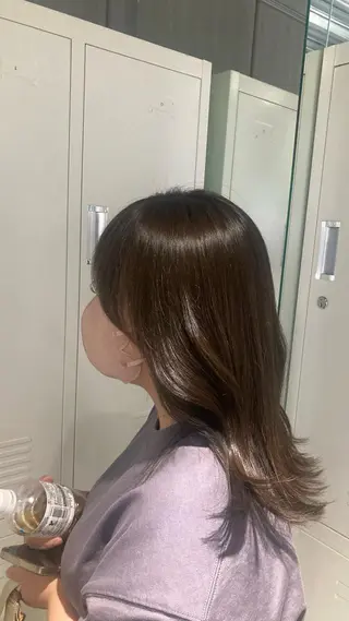 セミロング カラー たかなみ りなのヘアスタイル