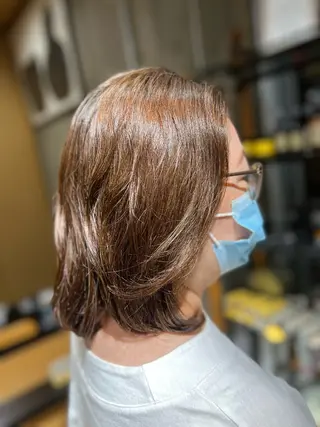 セミロング パーマ ヘアアレンジ 渡部 彩花のヘアスタイル