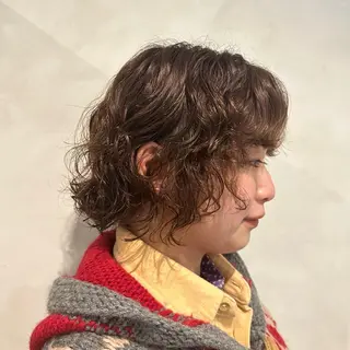 ミディアム パーマ Yuki☺︎パーマ レイヤーカットのヘアスタイル