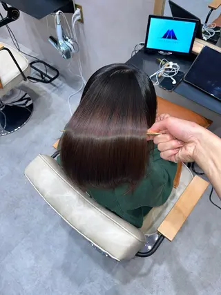 ミディアム 縮毛矯正/髪質改善 /艶カラー/こうめいのヘアスタイル