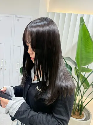 ロング カラー ラベンダー💜グレー 🩶ミント‪🩵のヘアスタイル