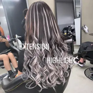ロング カラー エクステ🩵ブリーチ 韓国ヘア🩵KAEのヘアスタイル