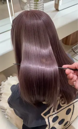 ミディアム カラー レイヤー似合わせ 透明感カラーりきやのヘアスタイル