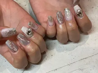 ネイル 韓国/ワンホン/長さ 出しつけ放題🎀のネイルデザイン