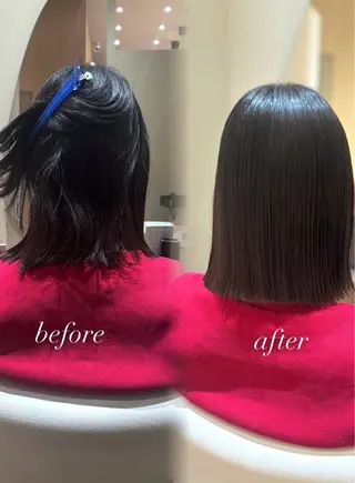 ミディアム 中島愛佳🐥⸒⸒ 縮毛矯正/艶髪カラーのヘアスタイル