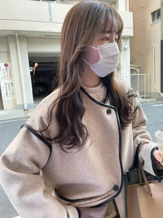 ロング カラー やまさきえりこ ニュアンスパーマのヘアスタイル