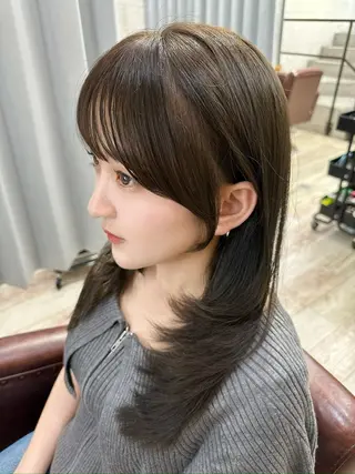 ミディアム カラー 白髪ぼかし/レイヤー 表参道/ヒロキのヘアスタイル