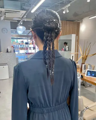 ロング ヘアアレンジ ダブルカラー,透け カラーHINARIのヘアスタイル