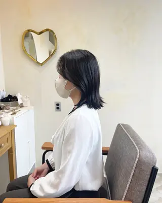 ミディアム カラー 🍋透け感カラー🍃 オリーブ🍐Kahoのヘアスタイル
