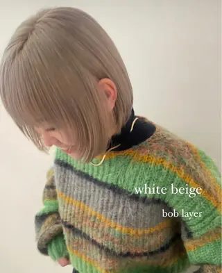 ショート カラー 履歴回収❎ブリーチ/ レイヤーボブ🪄aiのヘアスタイル