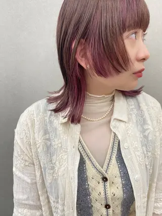 ミディアム カラー -福岡博多筑紫口- 大津成美のヘアスタイル