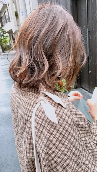 ミディアム カラー パーマ ヘアアレンジ メンズスタイル ly本厚木のヘアスタイル