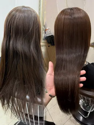 ロング 地毛風ストレート 早坂裕真のヘアスタイル