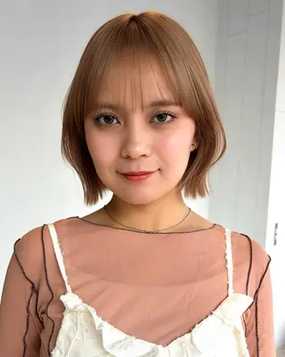ショート 🌷モア 🌷暖色カラー・ボブのヘアスタイル