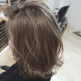 カラー セミロング 韓国風レイヤーカット 上手く丁寧早い/マツのヘアスタイル