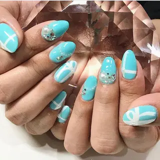 ネイル 渋谷／チップ長さ出し 👑アプレgel-xのネイルデザイン