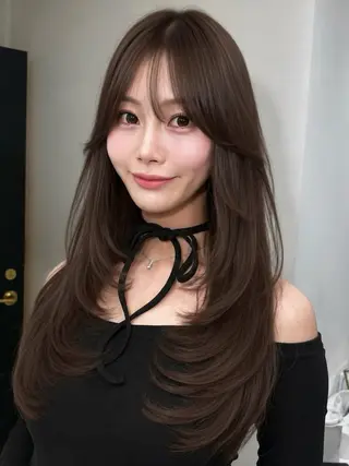 ロング 岡田 聖蘭のヘアスタイル