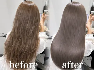 ロング カラー ブリーチ縮毛矯正飛我 韓国ヘア🫧のヘアスタイル