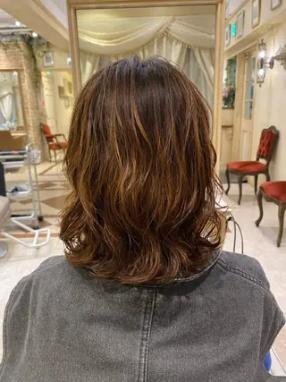 ミディアム パーマ 【髪質改善】加藤 崇徳のヘアスタイル